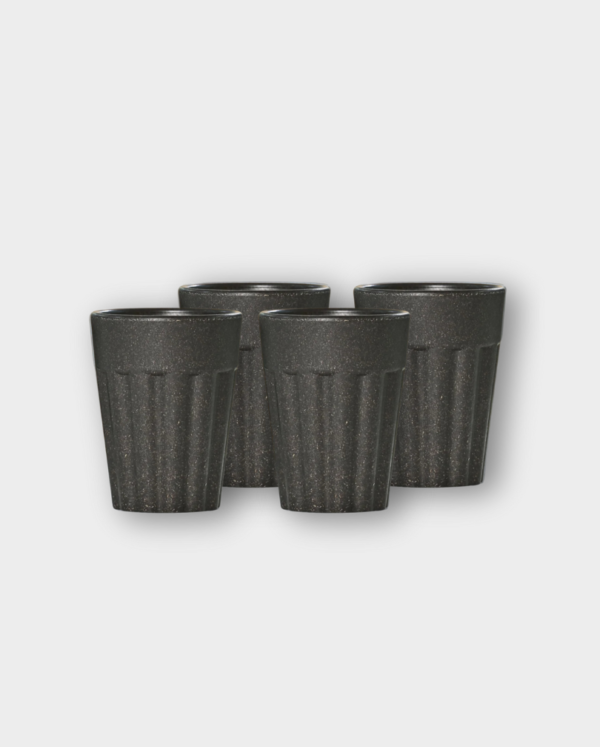Retro tea cup - Charcoal | Set of 4