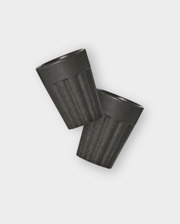 Retro tea cup - Charcoal | Set of 2