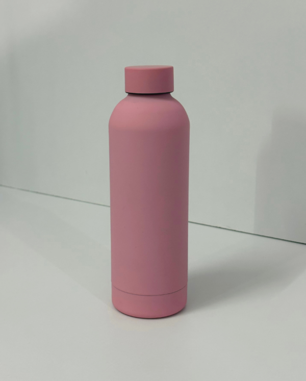 Pink – Rubber skin stainless steel bottle