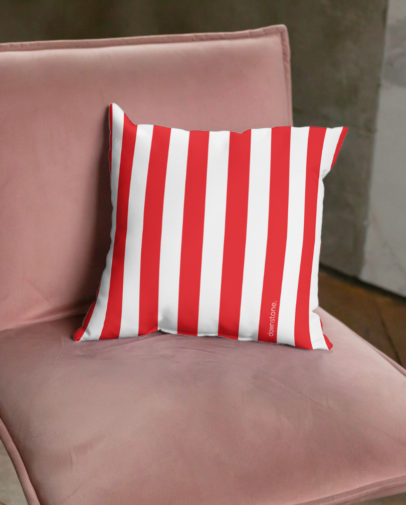 Cushion Cover 24x24 in Red stripes