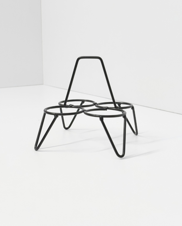 Vintage style tea cup stand - Set of 4 | Black metal